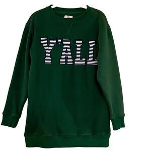 Marley Lilly Women’s Green Sweatshirt Tunic Y’all Size XXS / XS